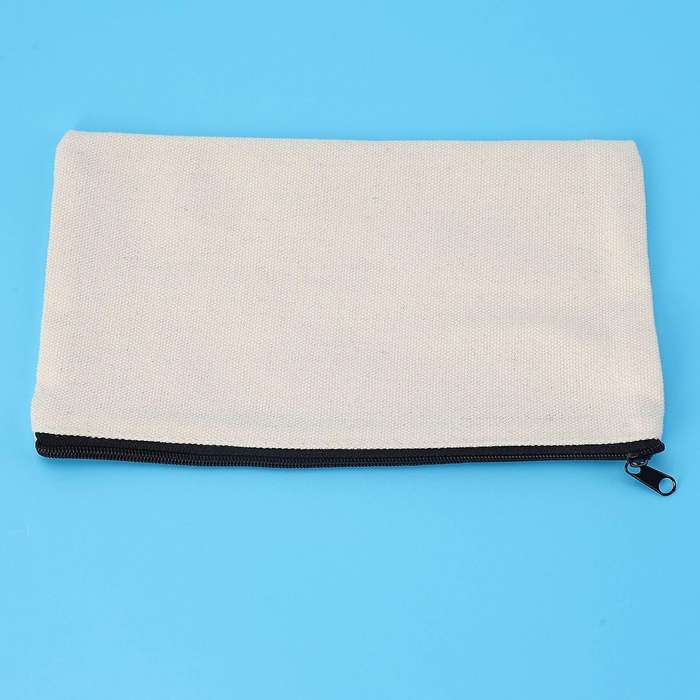 40pcs Canvas Zipper Bag Pencil Case Cosmetic Bag Blank Diy Craft Bag