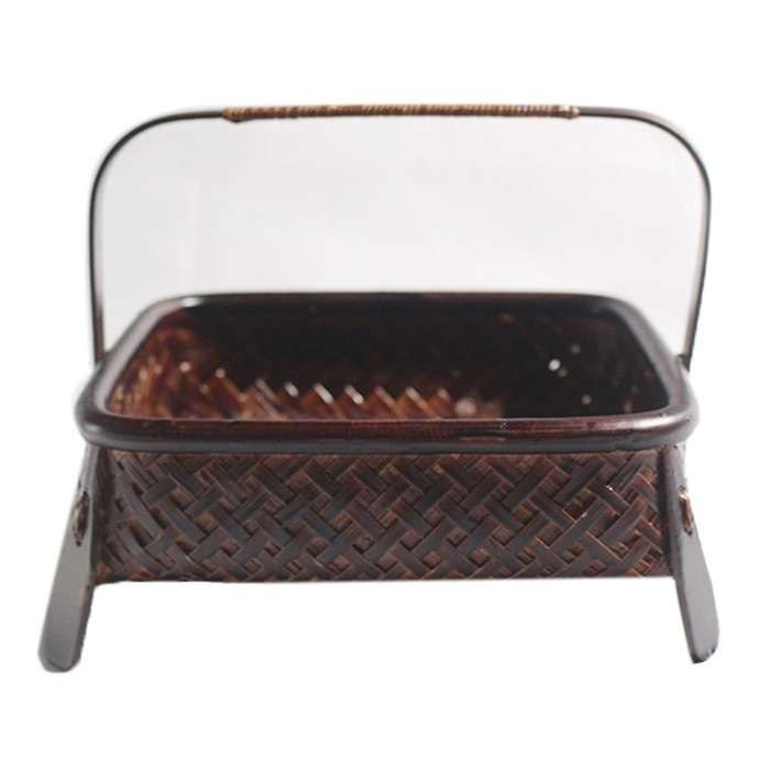 Chinese Style Bamboo Weave Storage Basket Tea Set Storage Box A