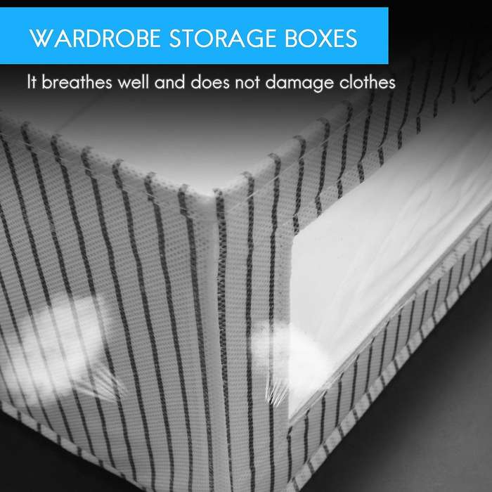 3 Pack Storage Boxes with Transparent Window,storage Baskets,white