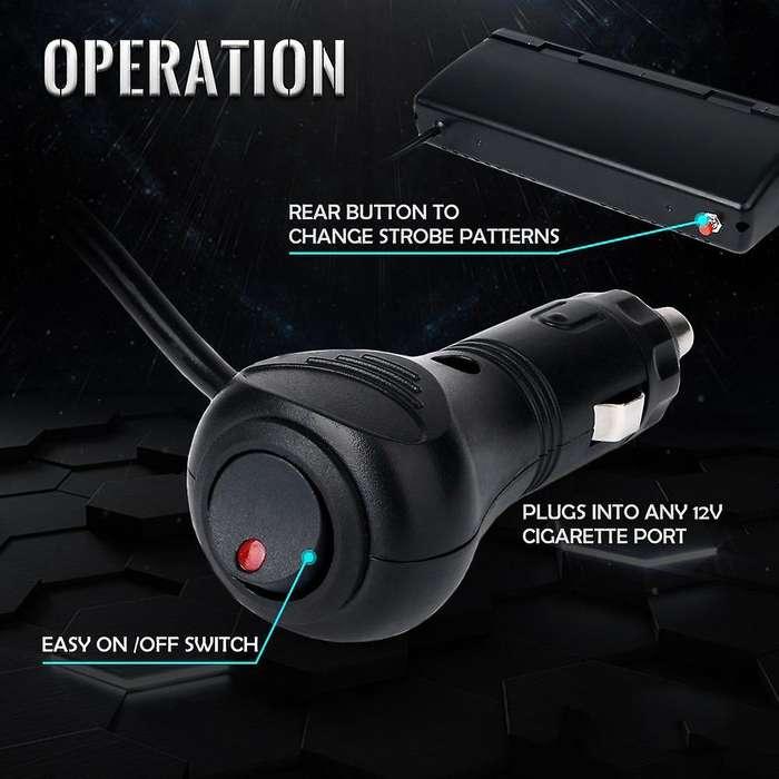 Red and Blue 16 Led Law Warning Strobe Lights with Suction Cups