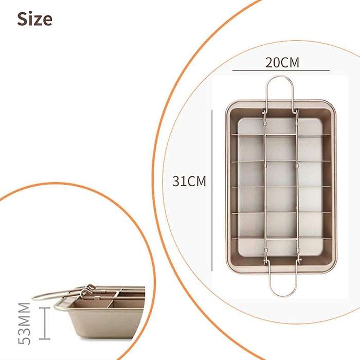 Non Stick Cake Baking Pans with Dividers 18 Pre-slice Tray Bakeware