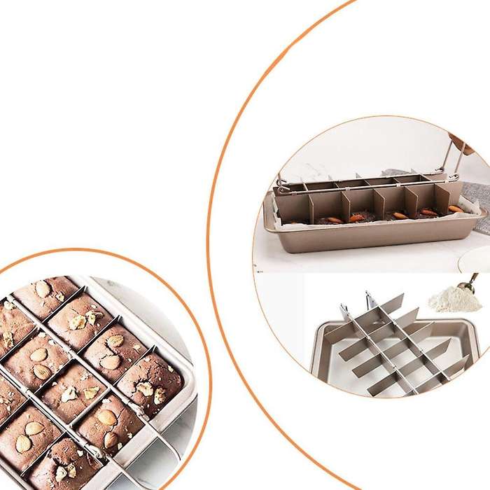 Non Stick Cake Baking Pans with Dividers 18 Pre-slice Tray Bakeware