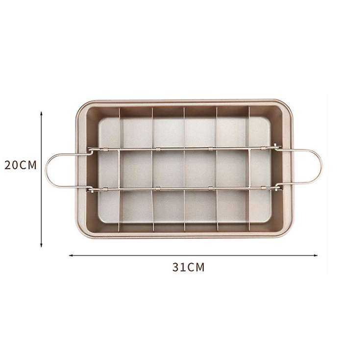 Non Stick Cake Baking Pans with Dividers 18 Pre-slice Tray Bakeware