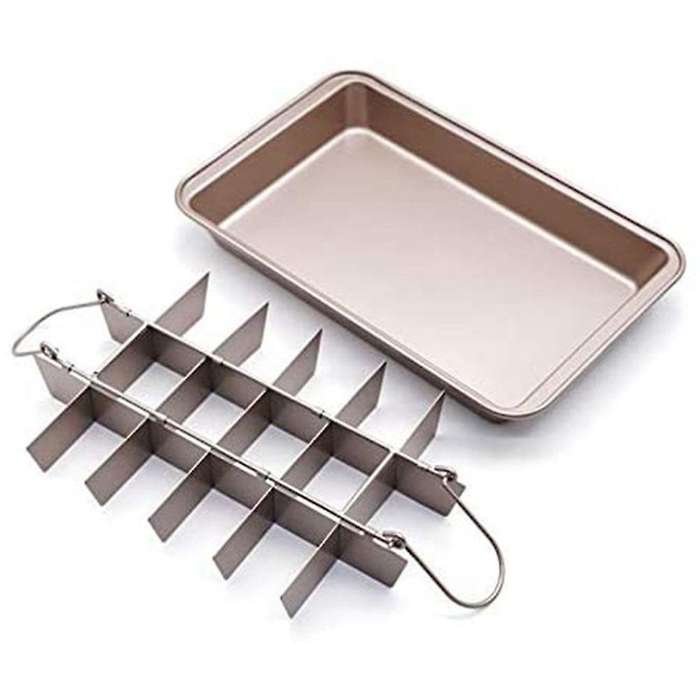 Non Stick Cake Baking Pans with Dividers 18 Pre-slice Tray Bakeware
