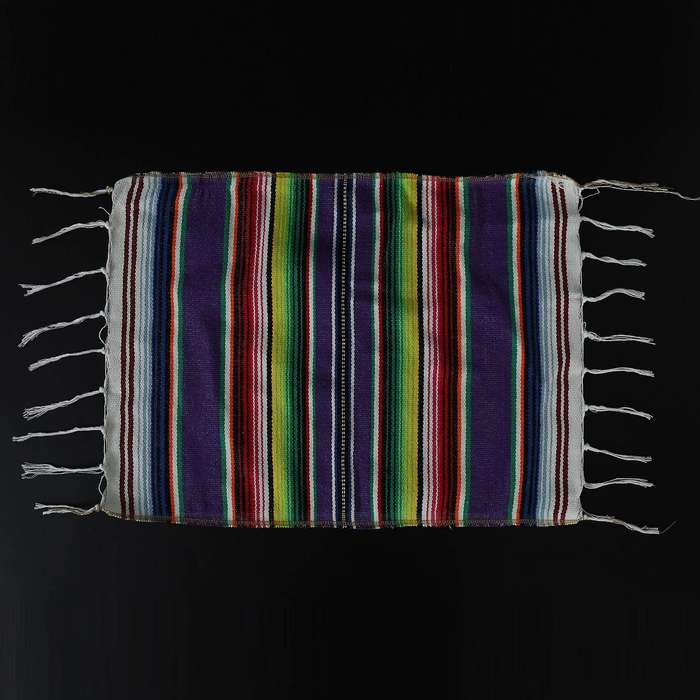 Mexican Table Runner with Placemats,purple Table Runner + 8 Placemats