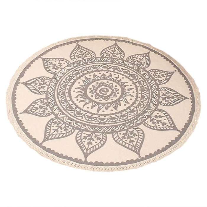 Nordic Cotton and Linen Outdoor Rug Bedroom Non-slip Mats(gray)