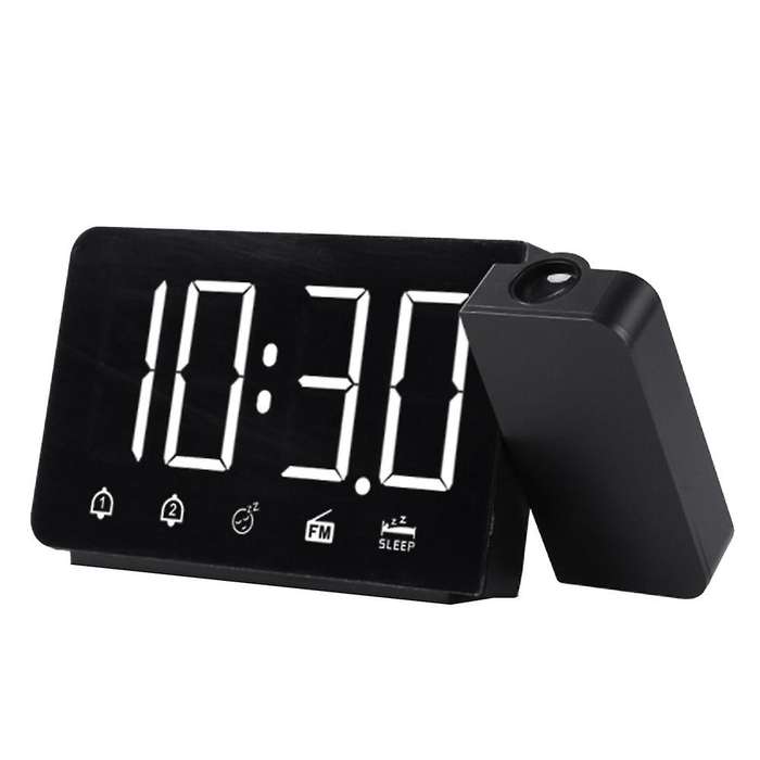 Led Digital Alarm Clock Table Wake Up Fm Radio Time Projector (white)