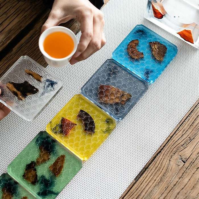 1 Set Resin Coasters Heat-resistant Placemats Waterproof Non-slip 2