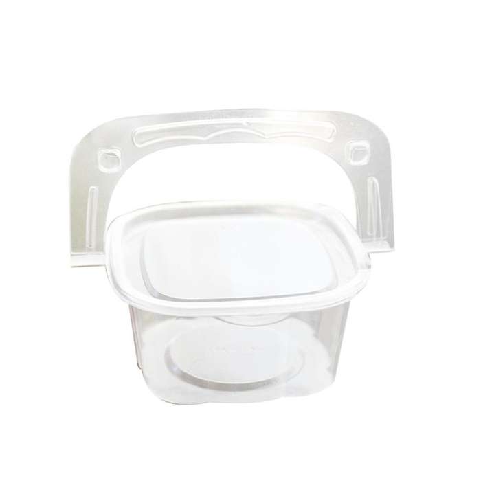 50pcs Transparent Dessert Box with Handle Cupcake Transparent