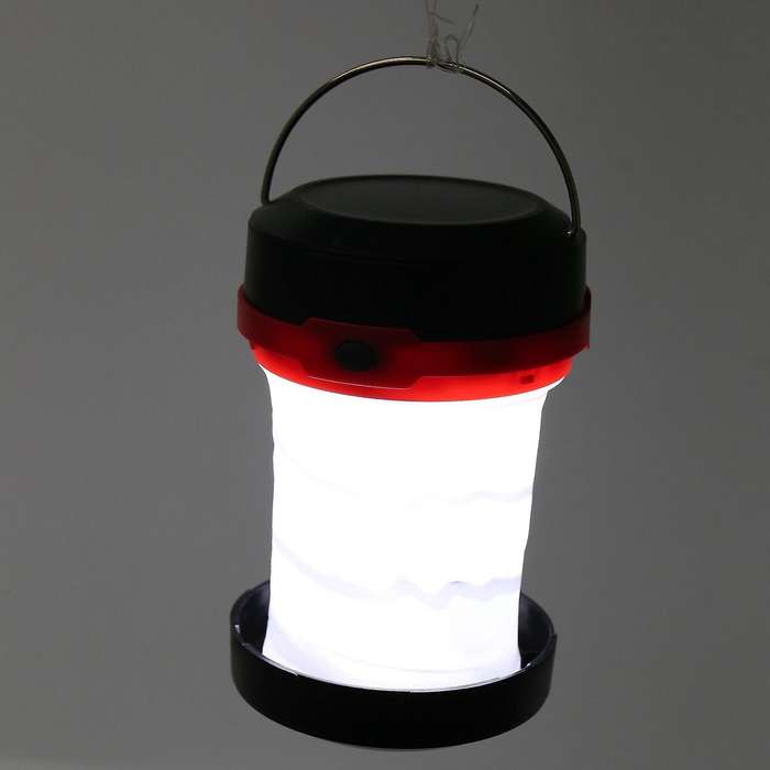 Solar Powered Led Camping Lantern Usb Collapsible Chargeable Red