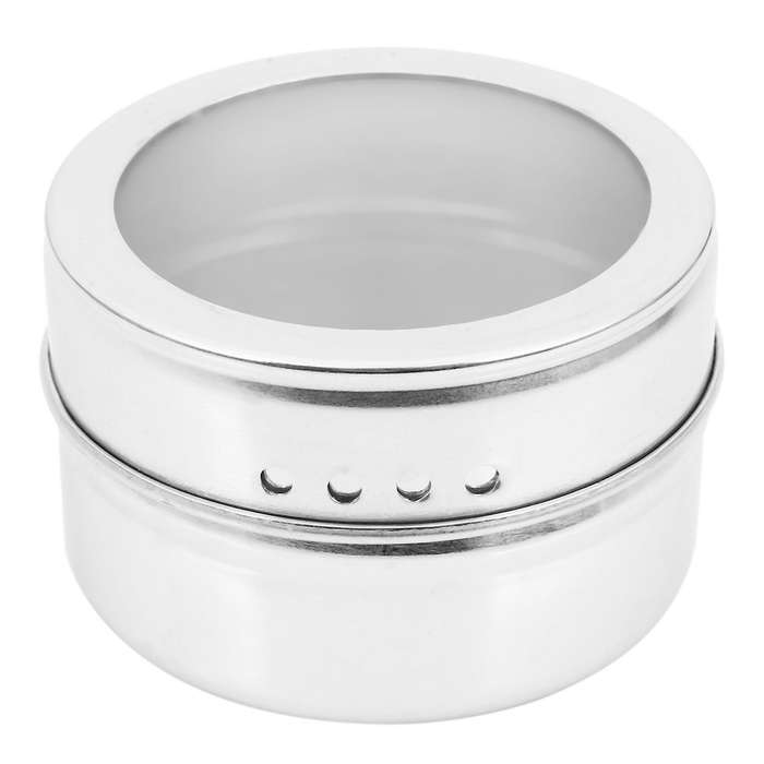 6pcs / Set Clear Lid Magnetic Spice Jar Kitchen Condiment Holder