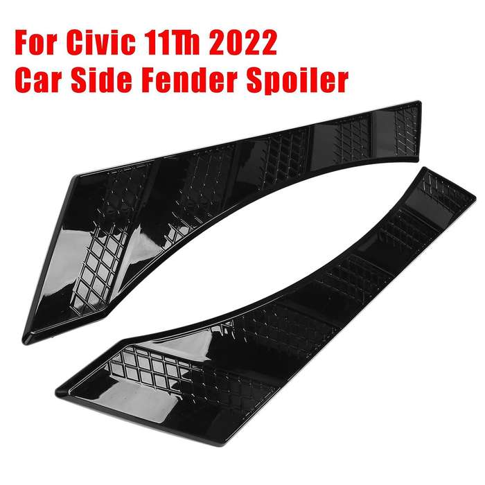 For Honda Civic 11th 2022 Car Side Fender Spoiler Kit Glossy Black