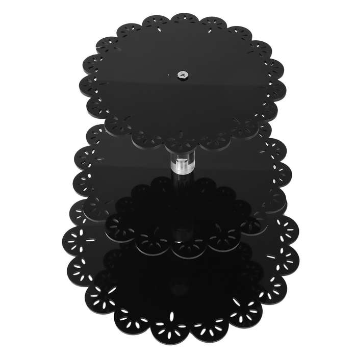 3 Tier Black Cup Acrylic Cupcake Stand Supplies Display Tower Decor