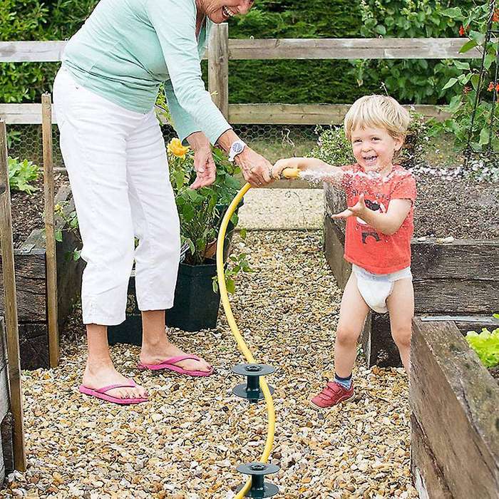 Garden Hose Guide Spike, Sturdy Metal Stakes, Keeps Garden, 2 Pack