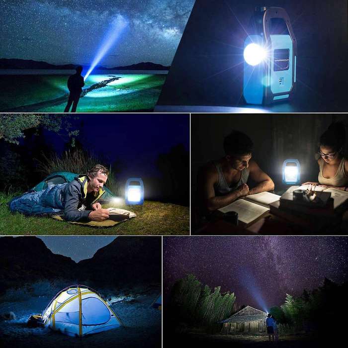3 In 1 Solar Usb Rechargeable Cob Camping Lantern,charging for Device