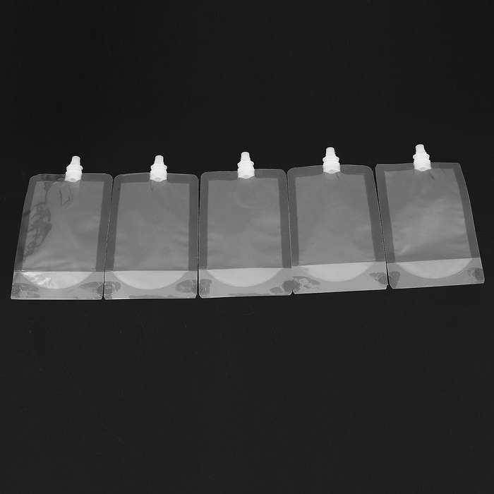100 Pcs Stand-up Plastic Drink Bag Spout Pouch for Beverage Liquid