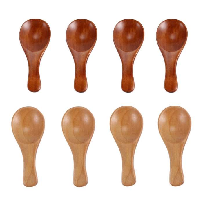 40 Pieces Small Wooden Spoons Mini Condiments Spoons
