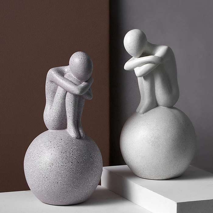 Modern Statue Decorate Statue Ornament Figurine Home Office White