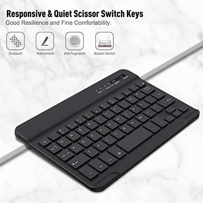 Bluetooth Luminous Keyboard for Tab Galaxy A7 Lite 8.7 Inch,black