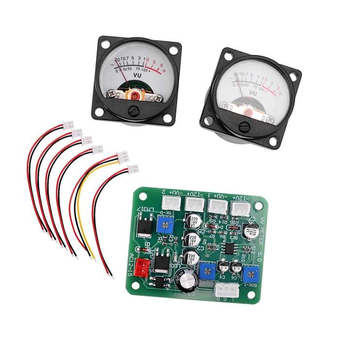 2 Pcs Vu Panel Meter Warm Back Light Recording+driver Board+cables