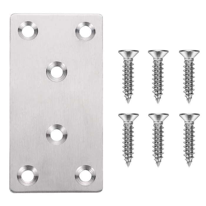 16pcs Flat Bracket Straight Fixing Repair Board, for Furniture