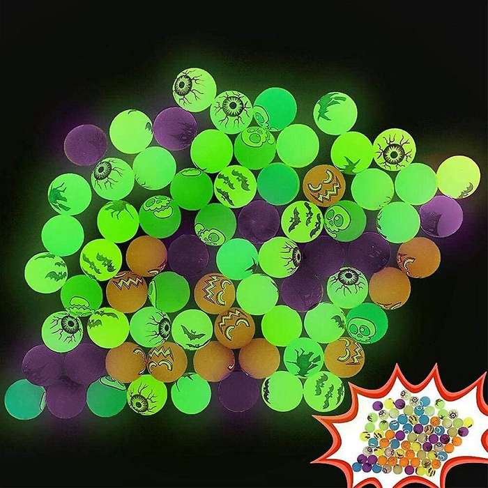 72 Pcs Bouncy Balls, Trick Or Treating Goodie Toys for Boys and Girls