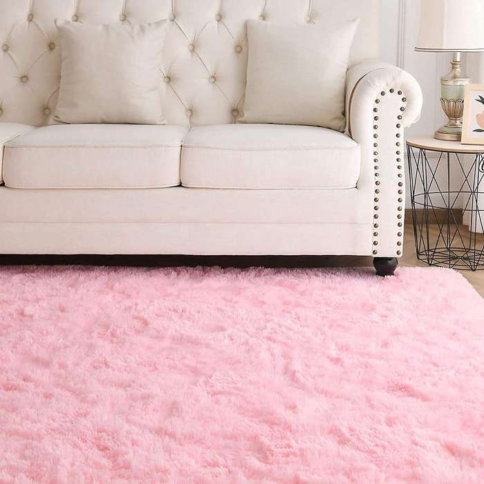 Plush Carpet, for Bedroom , Soft Modern Indoor Home Decor -pink