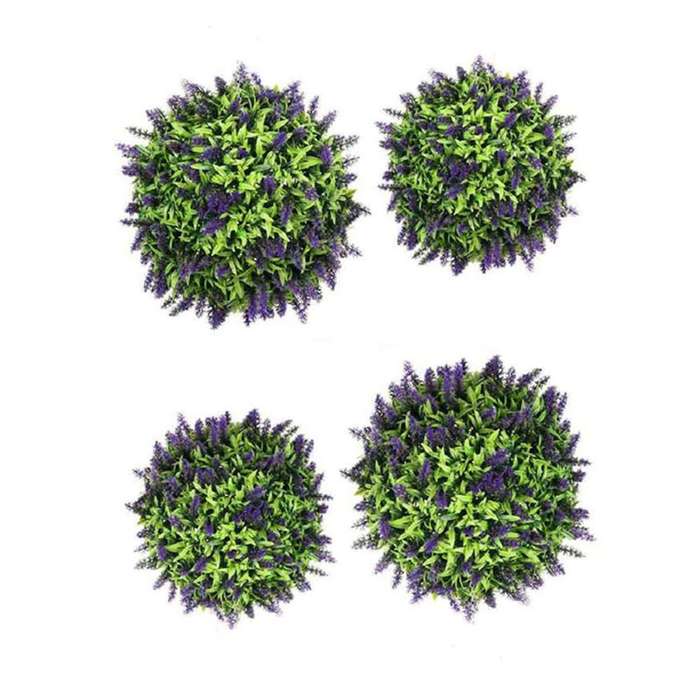 Artificial Purple Lavender Flower Ball Garden Basket 4packs 20cm,25cm