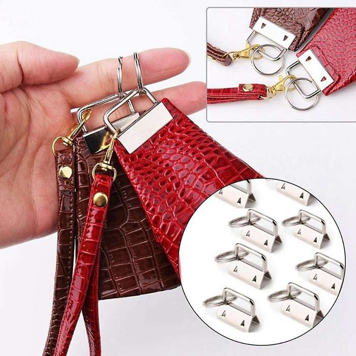 32mm Key Fob Hardware with Split Rings Set Assorted Colors Tail