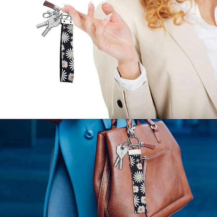 32mm Key Fob Hardware with Split Rings Set Assorted Colors Tail