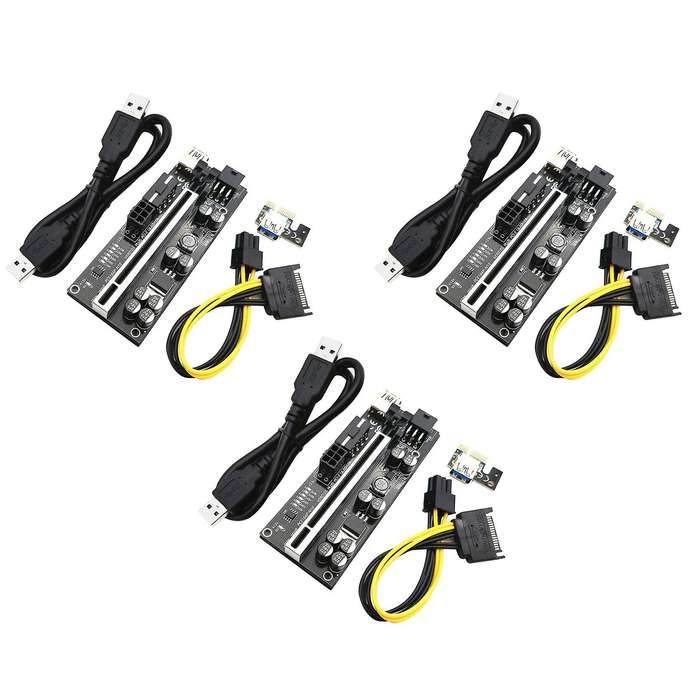 Ver010s Plus Pcie Adapter Card Pcie 1x to 16x Usb 3.0 Data Cable,3pc