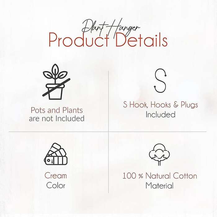 Plant Hangers 6 Pack Hanging Plant Holders Indoor Hanging for Indoor