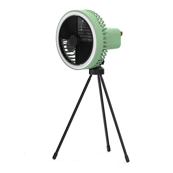 Mini Fan Usb Rechargeable Portable with Led Light Desktop Fan Green