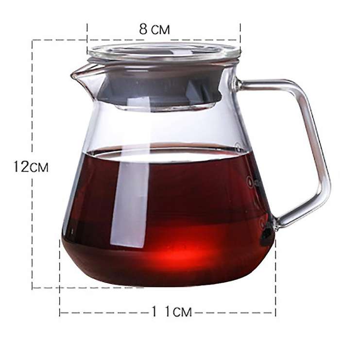 Pour Over Carafe Drip Coffee Pot 500ml Glass Range Tea Maker Filter
