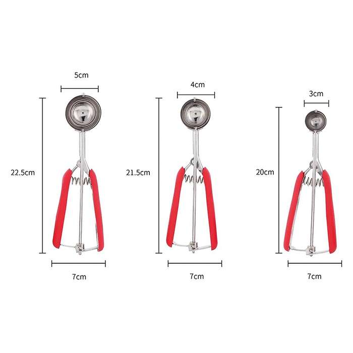 Stainless Steel Kitchen Fruit Ice Cream Scoop Set,cookies Spoon Food