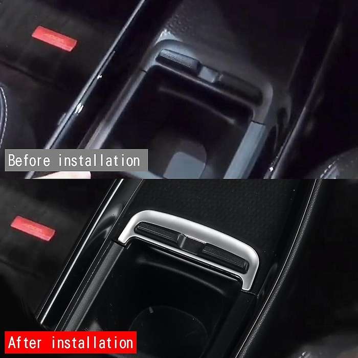 Car Matte Silver Center Console Water Cup Holder Decoration
