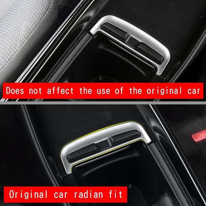 Car Matte Silver Center Console Water Cup Holder Decoration