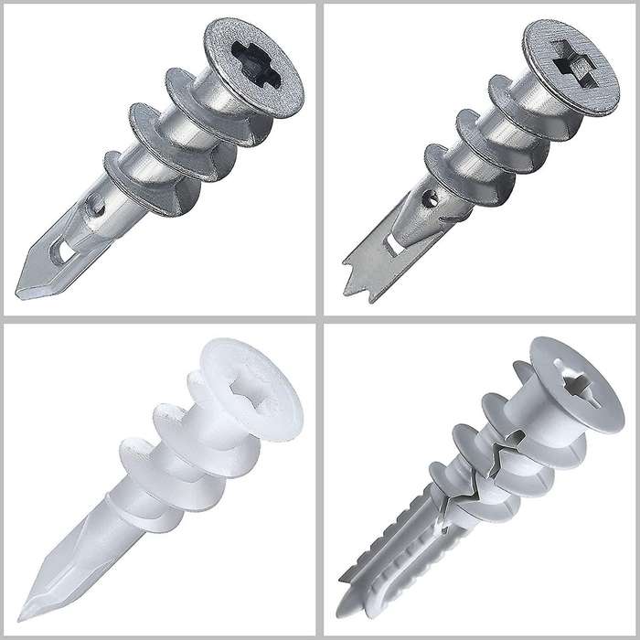 Zinc Anchors with Stainless Steel Screw Kit, 60 Anchors and 60 Screws