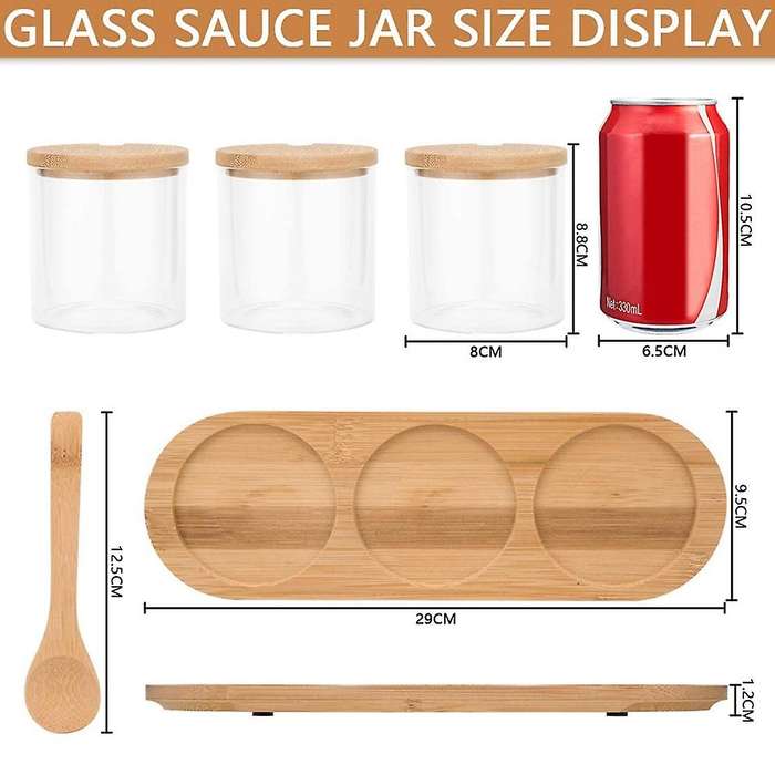 Condiment Containers with Lids, 3 Pack Seasoning Containers