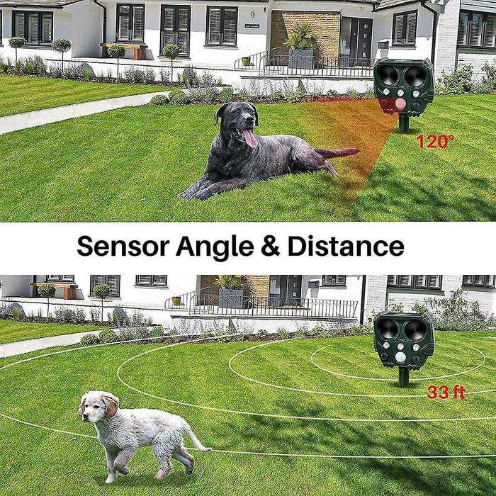 Ultrasonic Animal Repeller, Solar Animal Deterrent with Motion Sensor