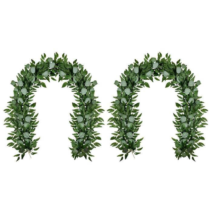 2x Artificial Eucalyptus and Willow Vines Faux Garland Ivy