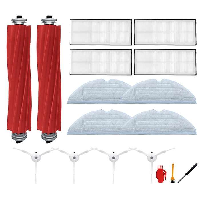 17pcs Roller Main Brush Mop Cloth Side Brush for Xiaomi Roborock T7s
