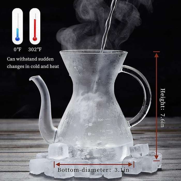 Pour Over Coffee Maker, Glass Coffee Pot, Manual Coffee Dripper
