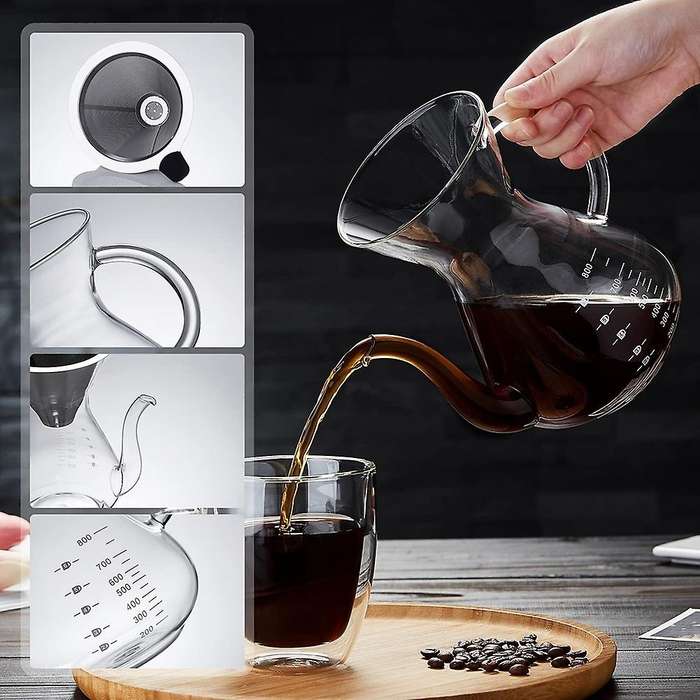 Pour Over Coffee Maker, Glass Coffee Pot, Manual Coffee Dripper