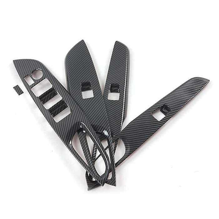 For Toyota Vios Car Carbon Fibre Door Window Lift Switch Panel
