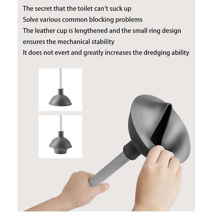 Toilet Plunger and Brush with Holder for Cleaning, 2-in-1 Plunger Set