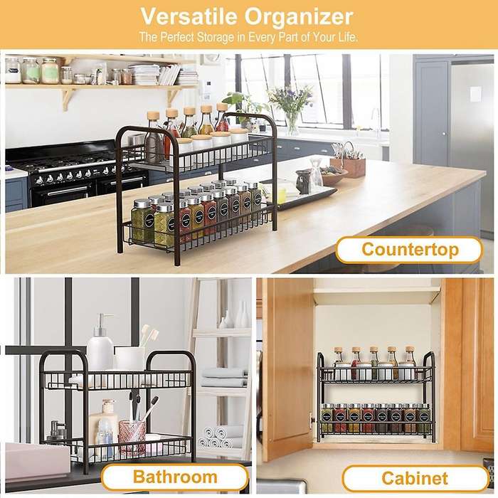 Countertop Spice Rack Organizer,shelf for Pantry Cabinet,bronze
