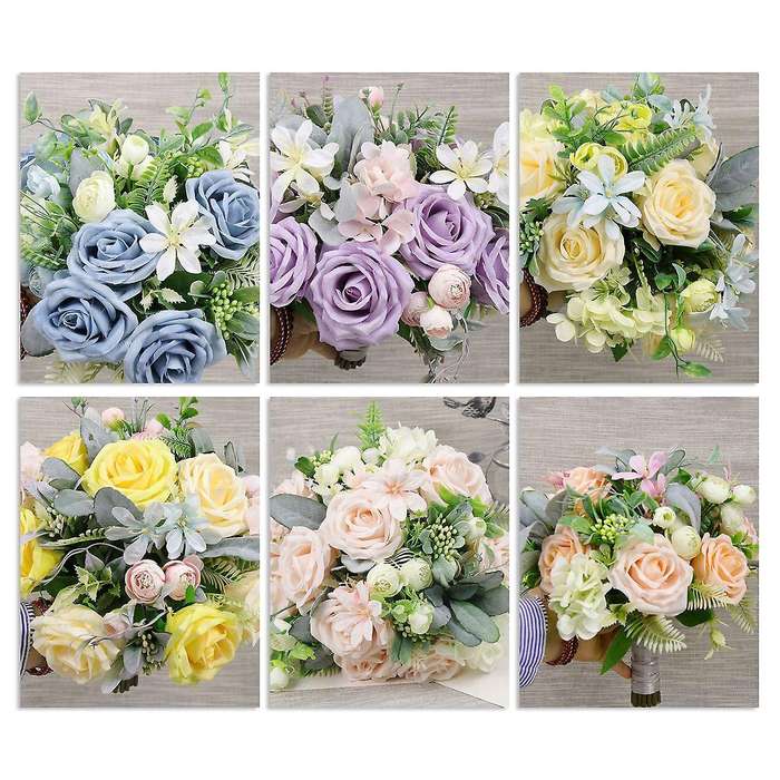Wedding Bouquet for Brides Bridesmaid Hold Flower, Light Champagne
