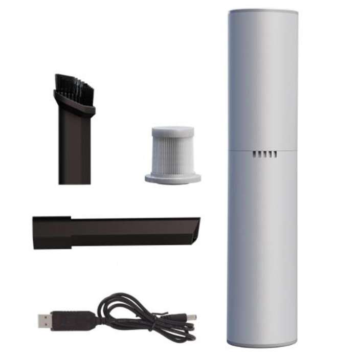 Car Vacuum Cleaner Mini Wet Dry Dual for Auto Interior Home White