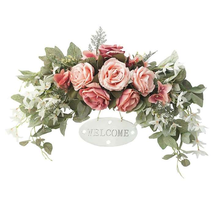 Artificial Wreath Lintel Decoration Wedding Arrangement(pink)